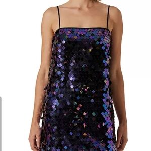 Astr Iridescent Sequin Mini Dress